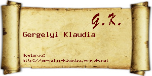 Gergelyi Klaudia névjegykártya